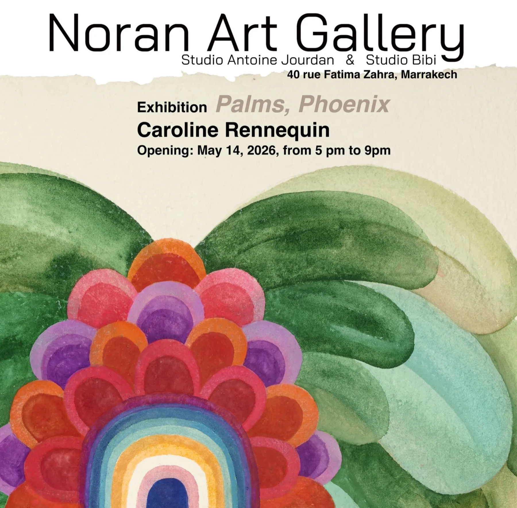 Affiche de l'exposition Palms, Phoenix de Caroline Rennequin