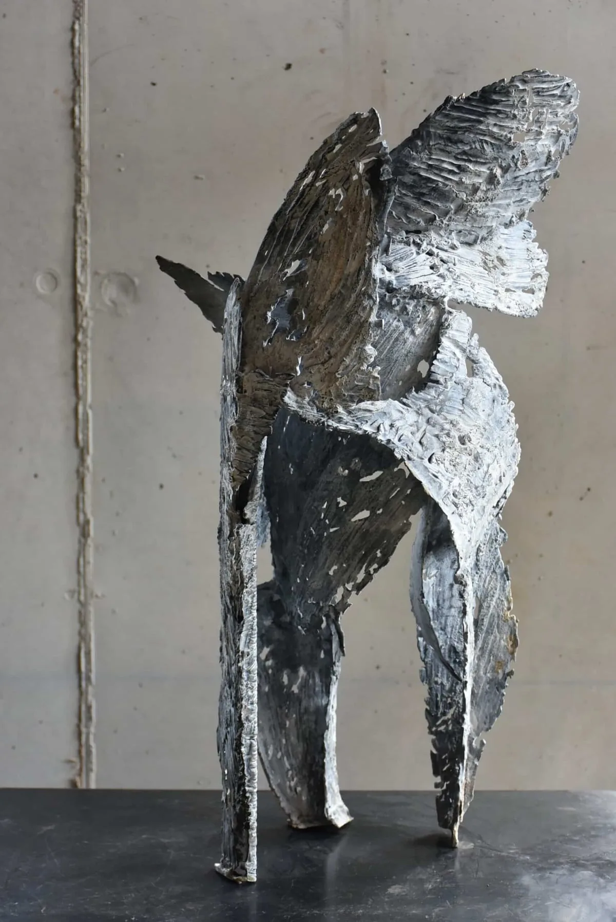 Sculpture Bronze et Acier patinés de Julien Allègre : Éclosion de sel, Vue 3