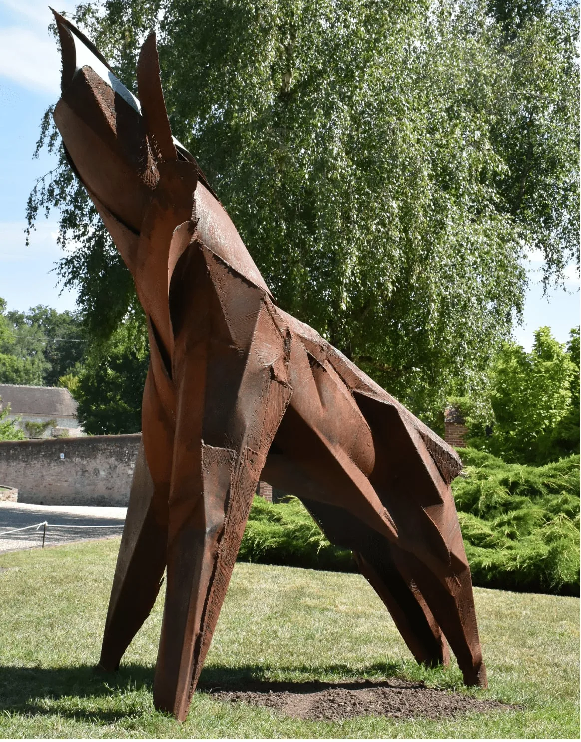 Sculpture monumentale unique, acier corten et cuivre de Julien Allègre : Bête