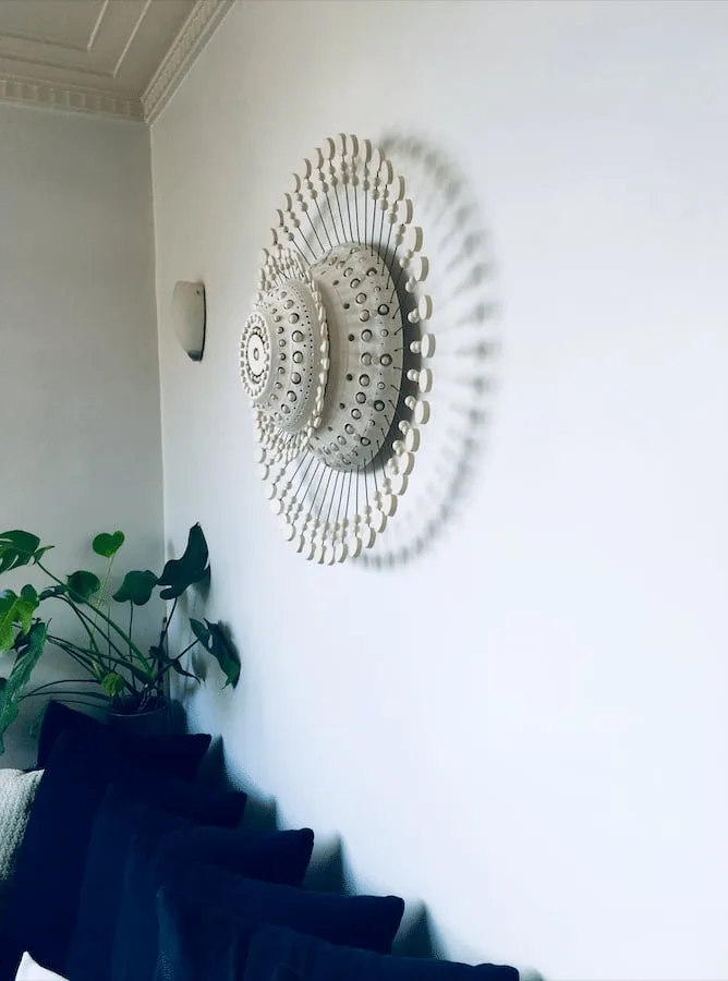 Sun ceramic wall sconce by Georges Pelletier, View 5