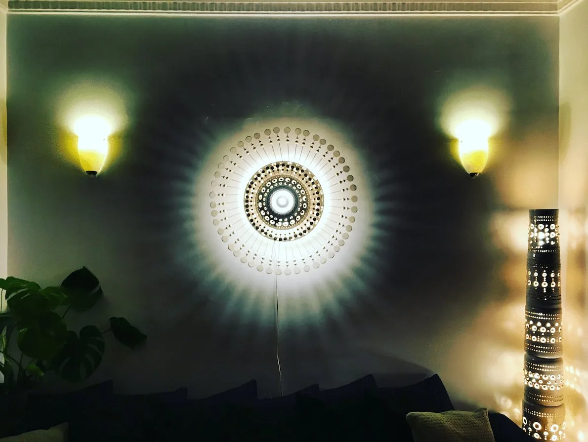 Sun ceramic wall sconce by Georges Pelletier, View 6