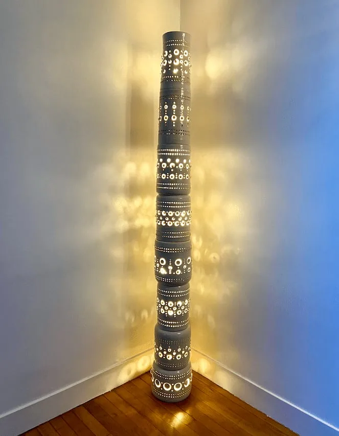 Totem Georges Pelletier, ceramic floor lamp, View 2