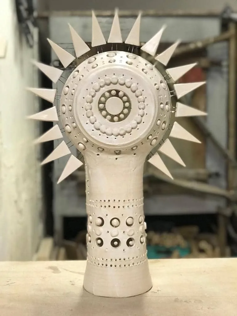 Georges Pelletier's Sun lamp, white enameled