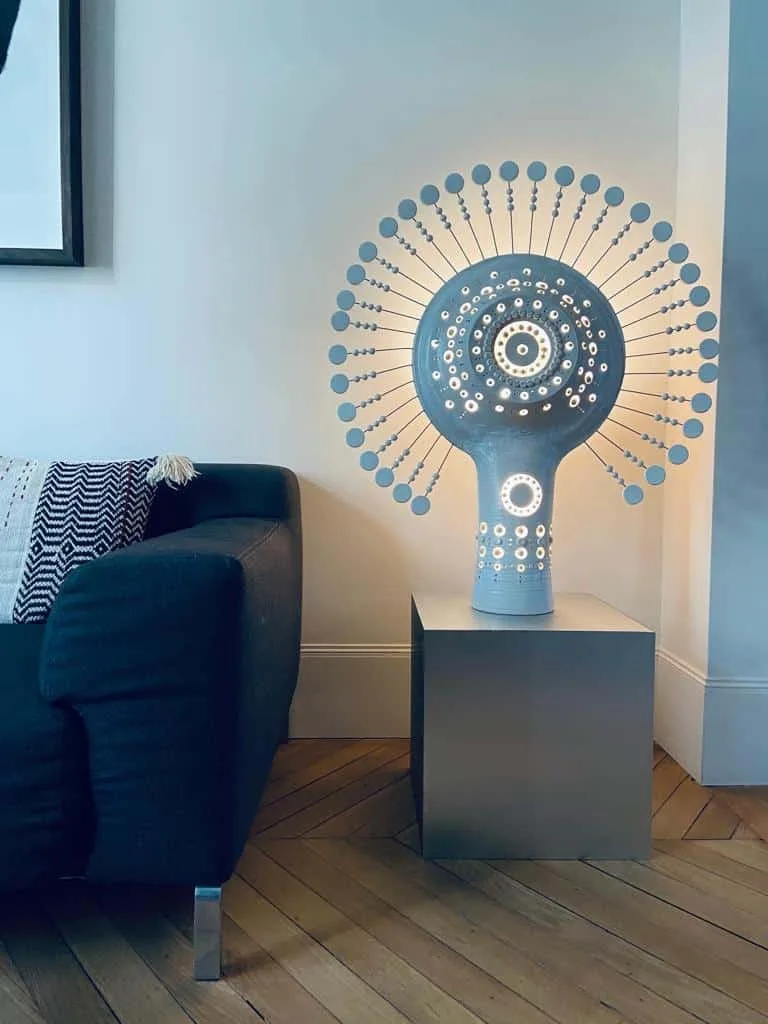 Sun lamp by Georges Pelletier: white enamel, View 2