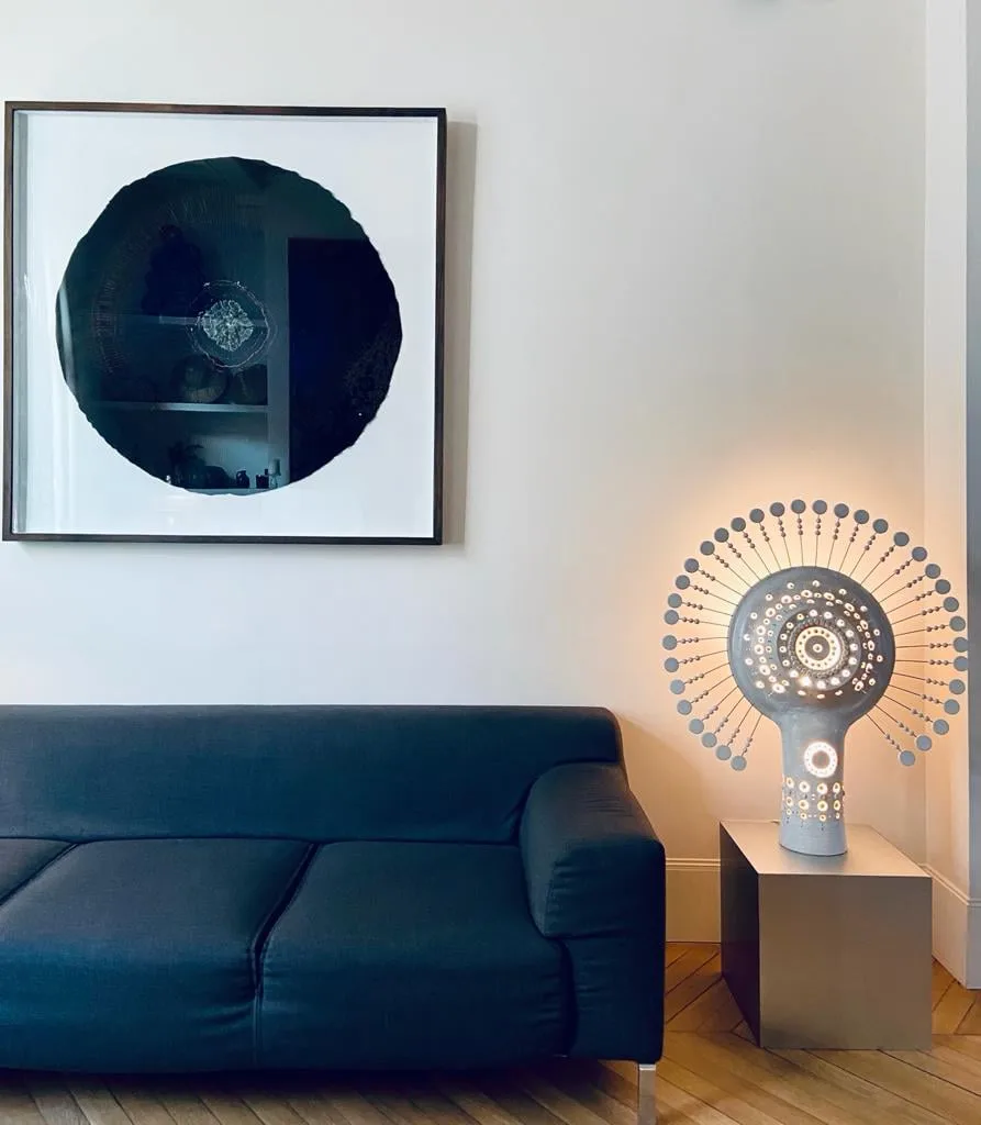 Sun lamp by Georges Pelletier: white enamel, View 3