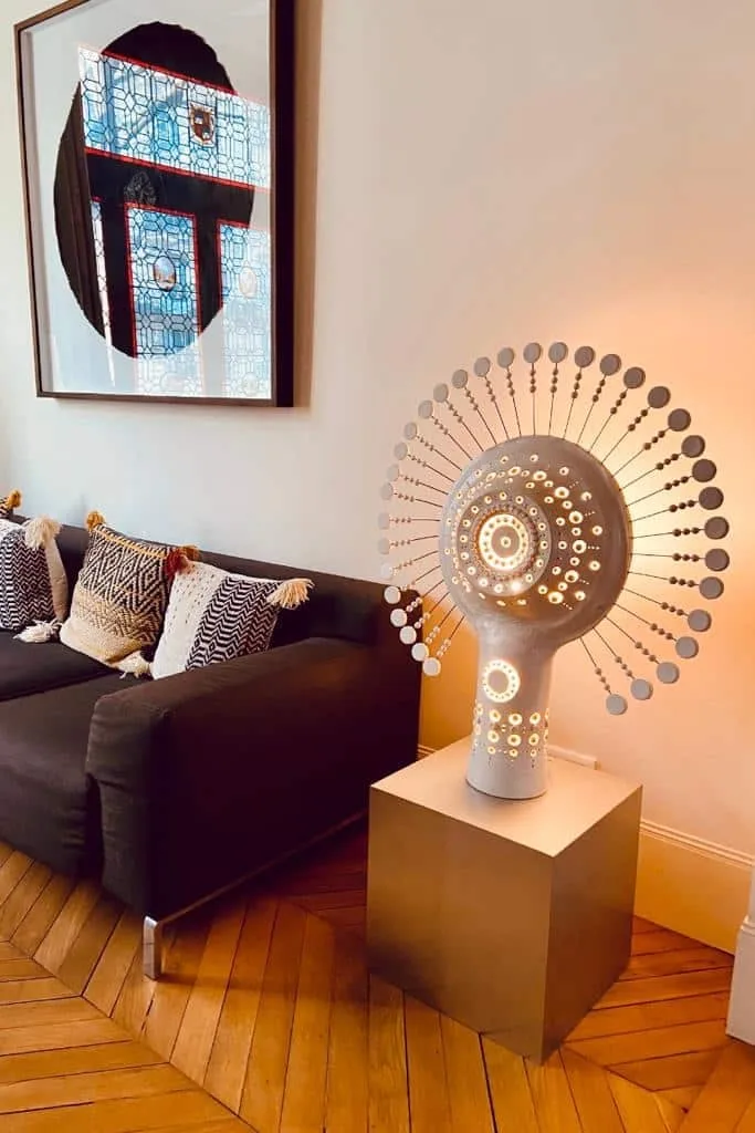 Sun lamp by Georges Pelletier: white enamel, View 4
