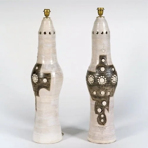 Pair of ceramic Georges Pelletier lamps