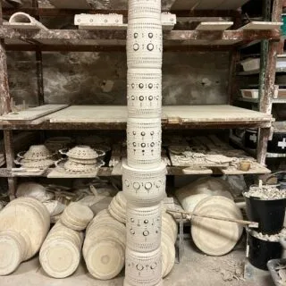Ceramic totem by Georges Pelletier