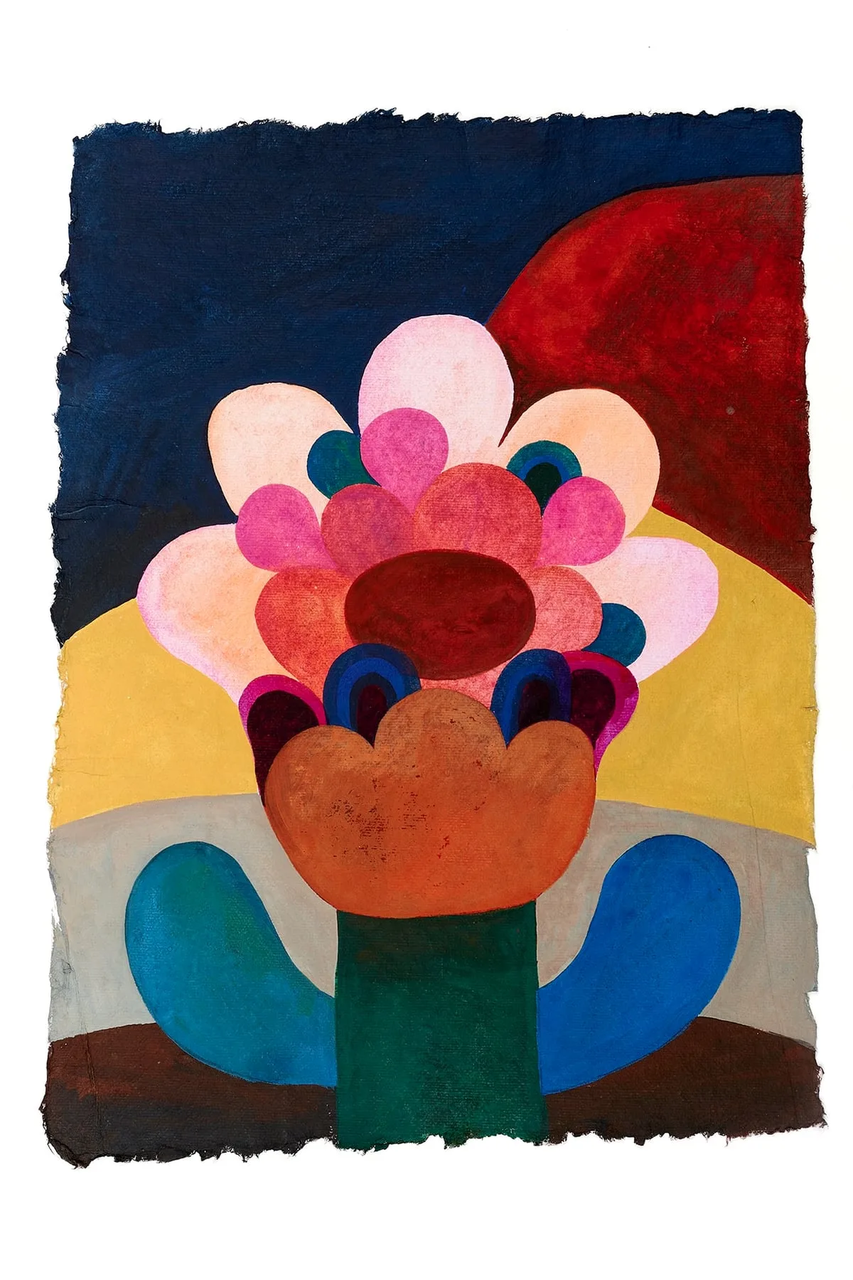 Gouache painting on paper from the 'Flowers' series by Caroline Rennequin