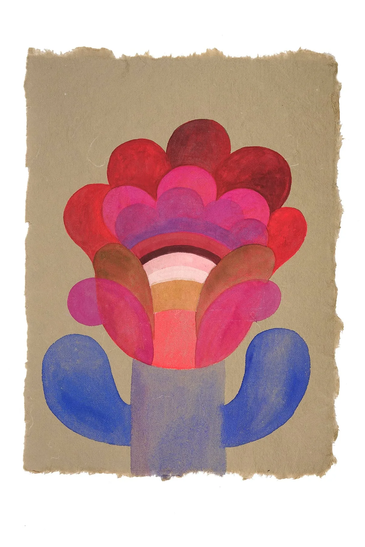 Gouache painting on paper from the 'Flowers' series by Caroline Rennequin