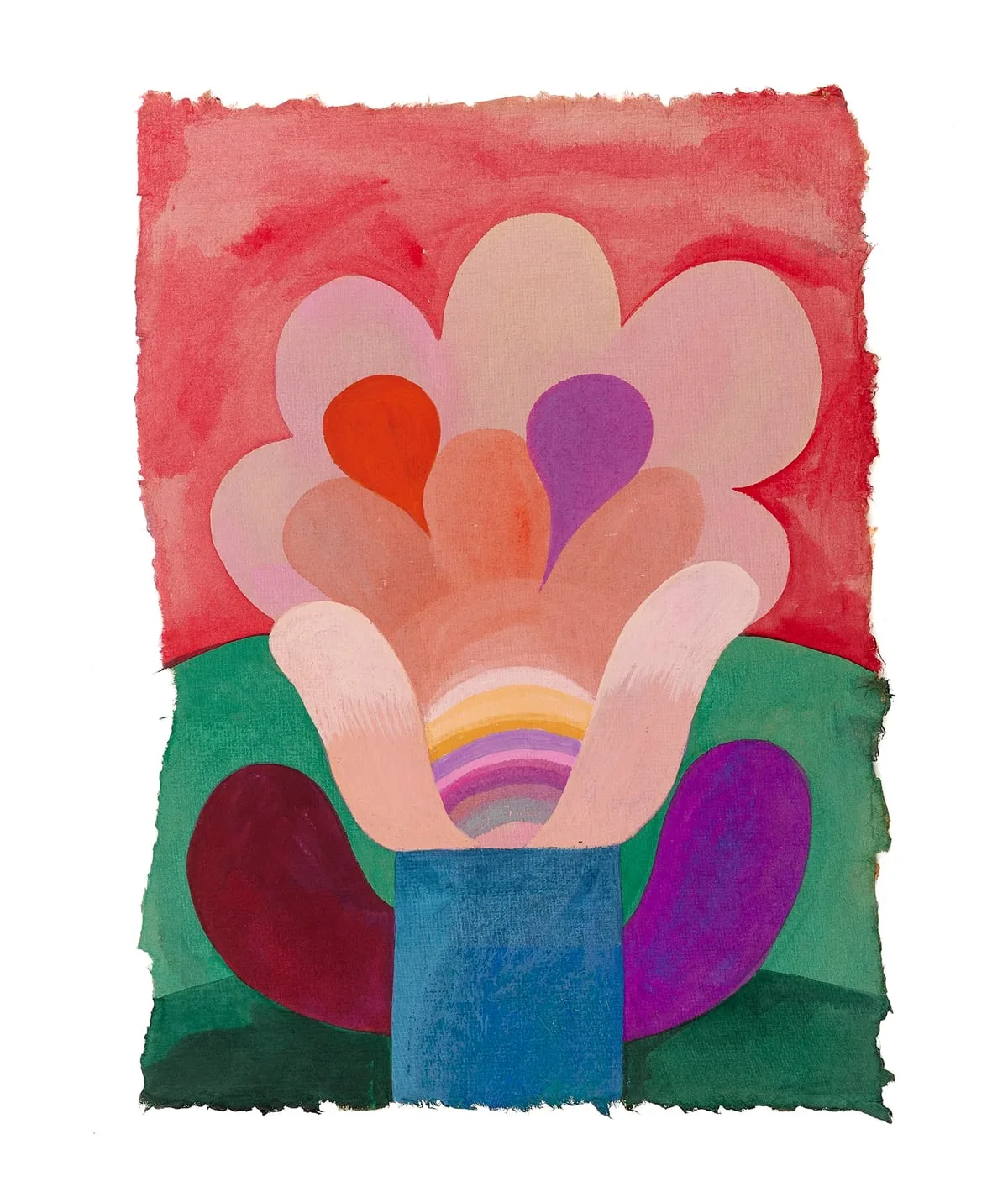 Gouache painting on paper from the 'Flowers' series by Caroline Rennequin
