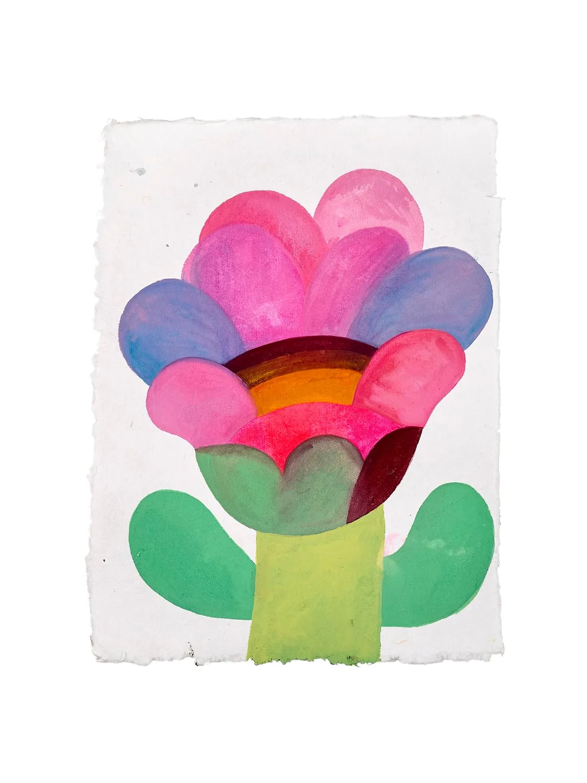 Tableau gouache sur papier de la série "Fleurs" de Caroline Rennequin