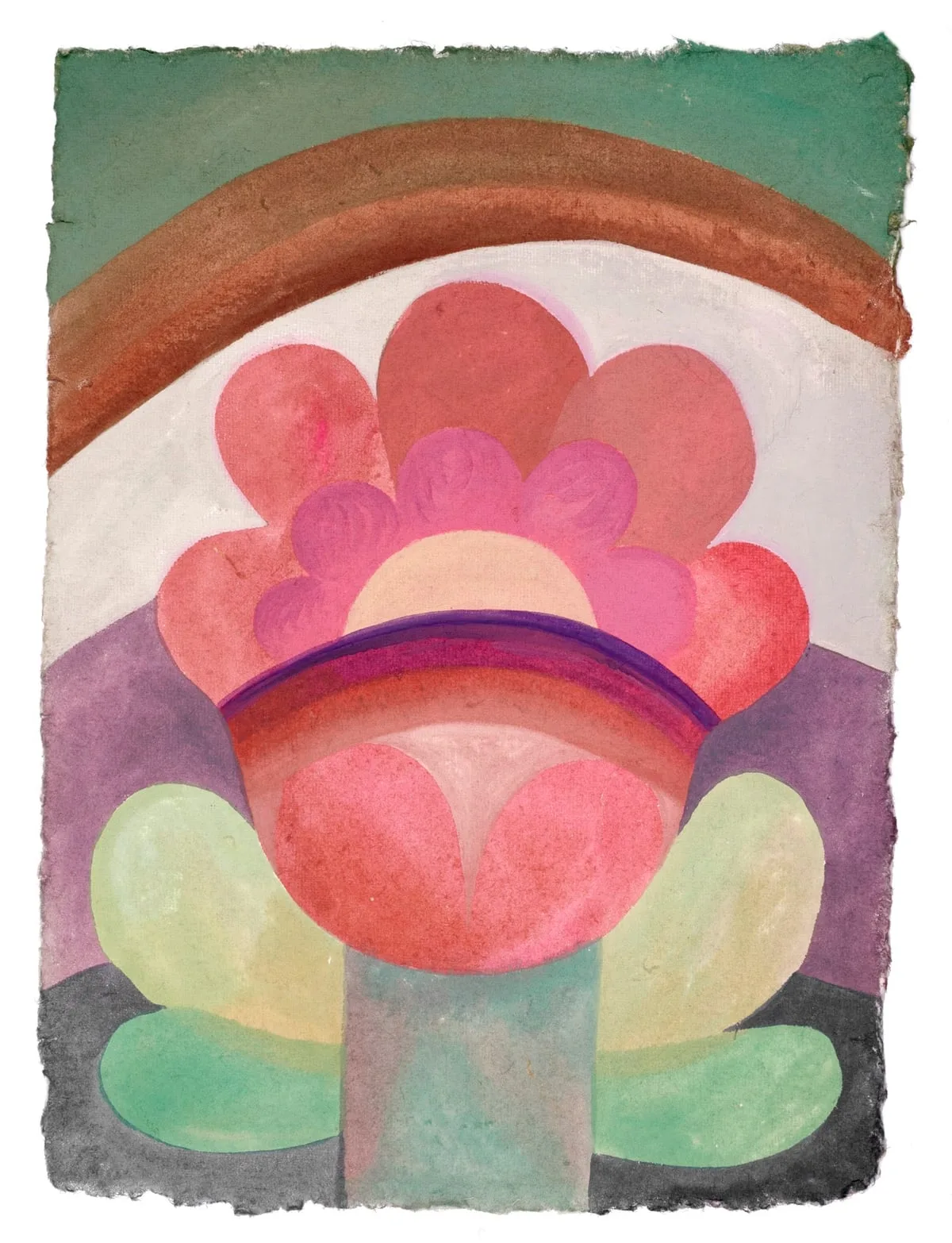 Gouache painting on paper from the 'Flowers' series by Caroline Rennequin