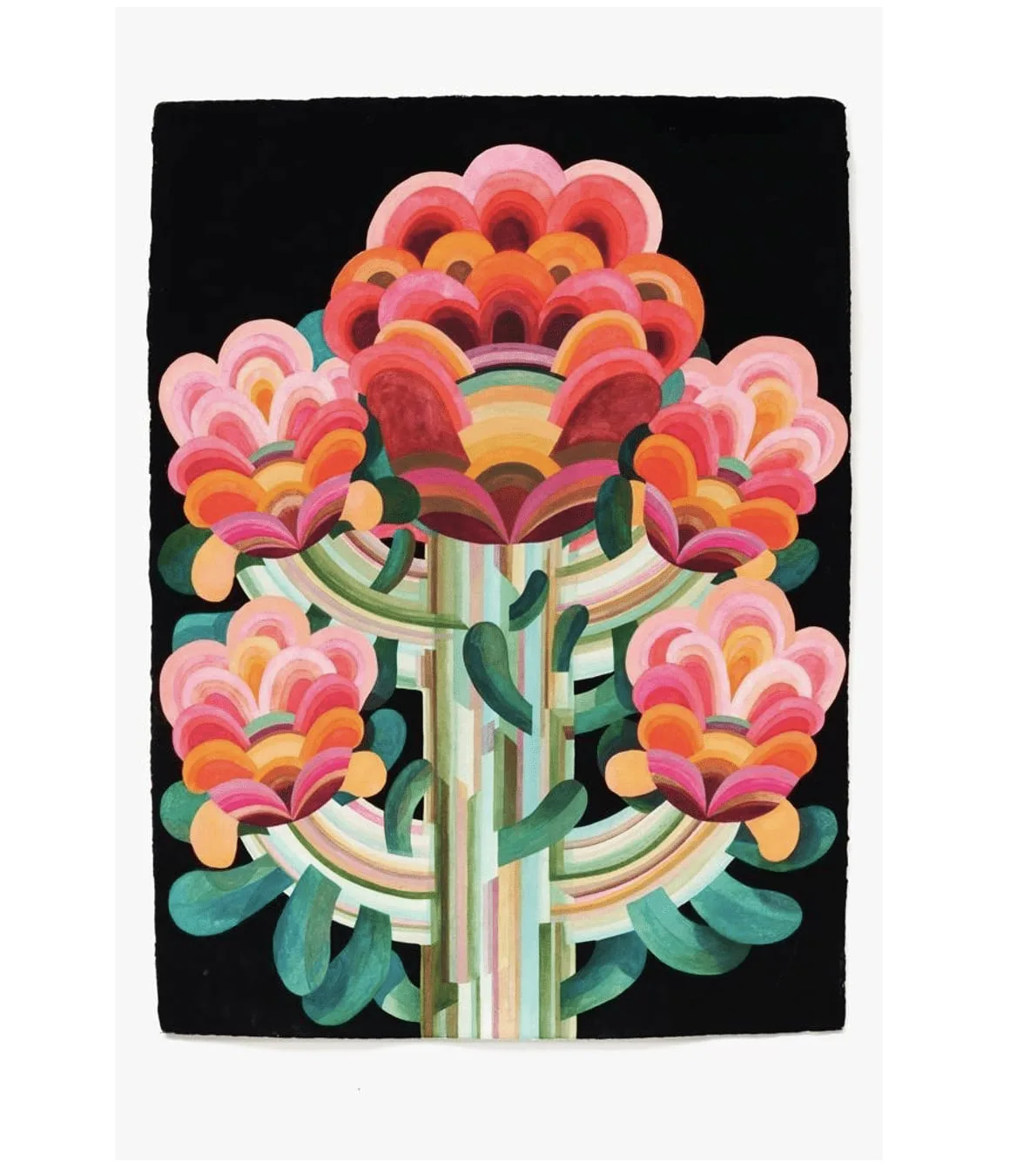 Gouache painting on paper from the 'Flowers' series by Caroline Rennequin