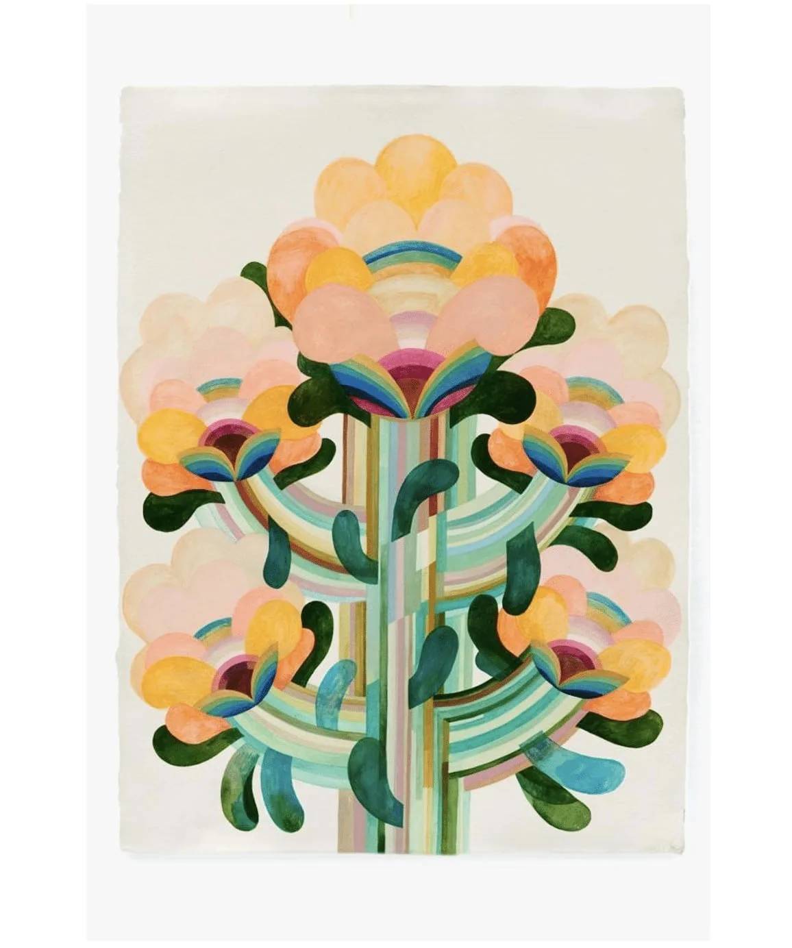 Gouache painting on paper from the 'Flowers' series by Caroline Rennequin by Caroline Rennequin