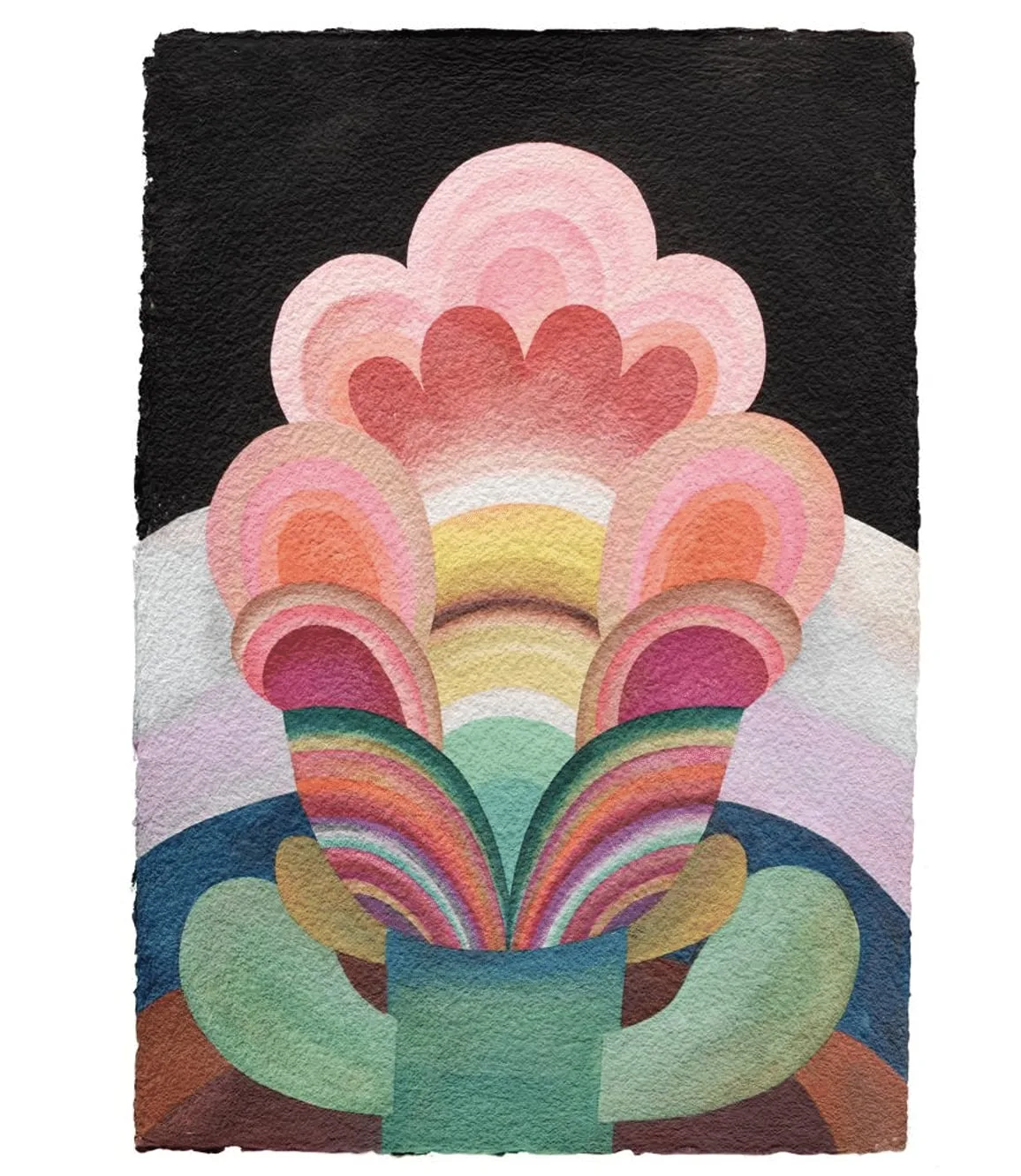 Gouache painting on paper from the 'Flowers' series by Caroline Rennequin