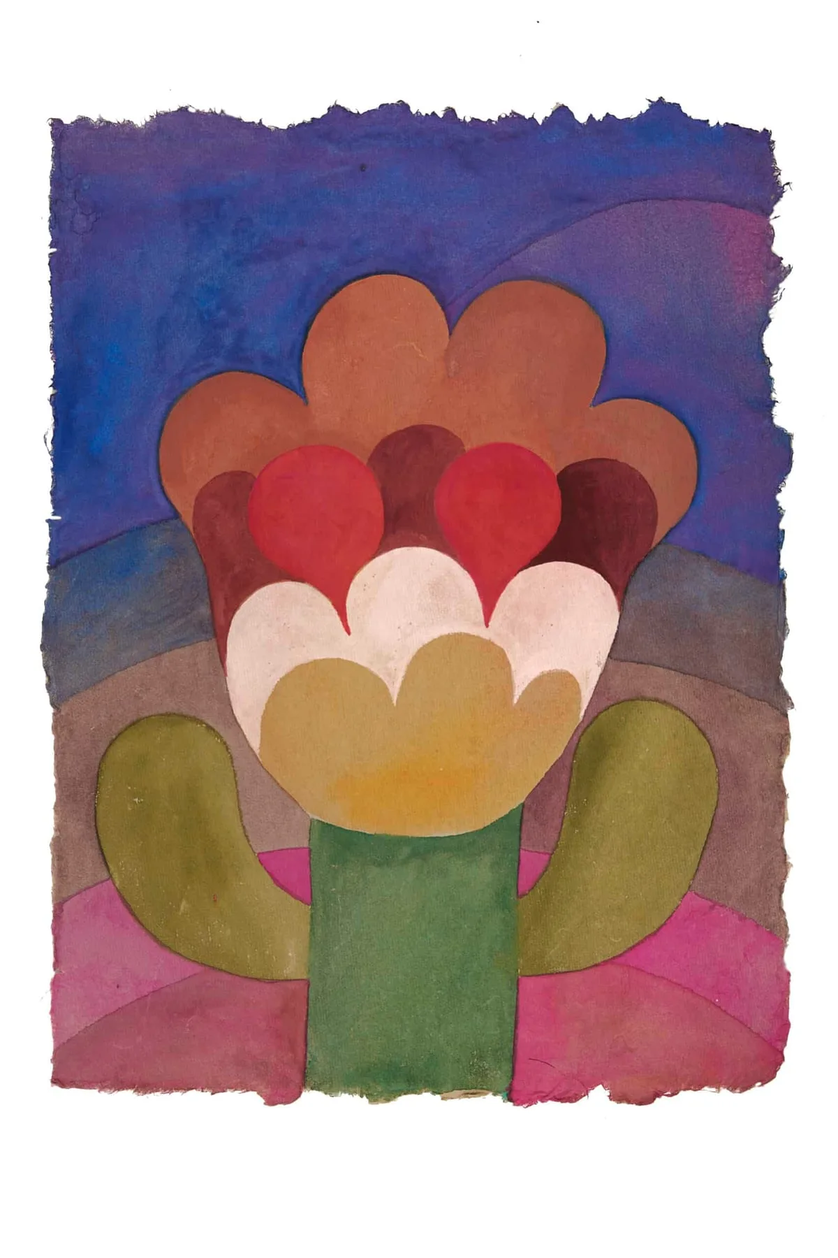 Gouache painting on paper from the 'Flowers' series by Caroline Rennequin