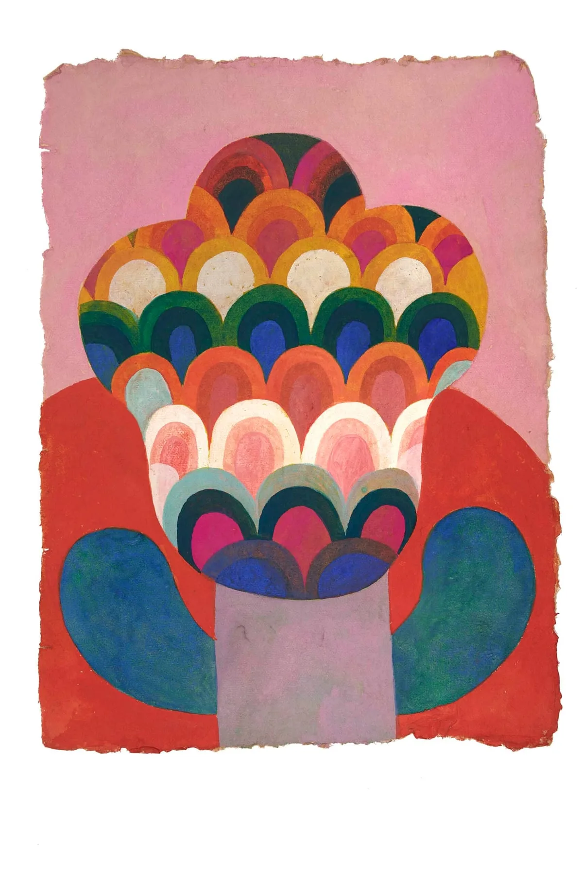 Gouache painting on paper from the 'Flowers' series by Caroline Rennequin