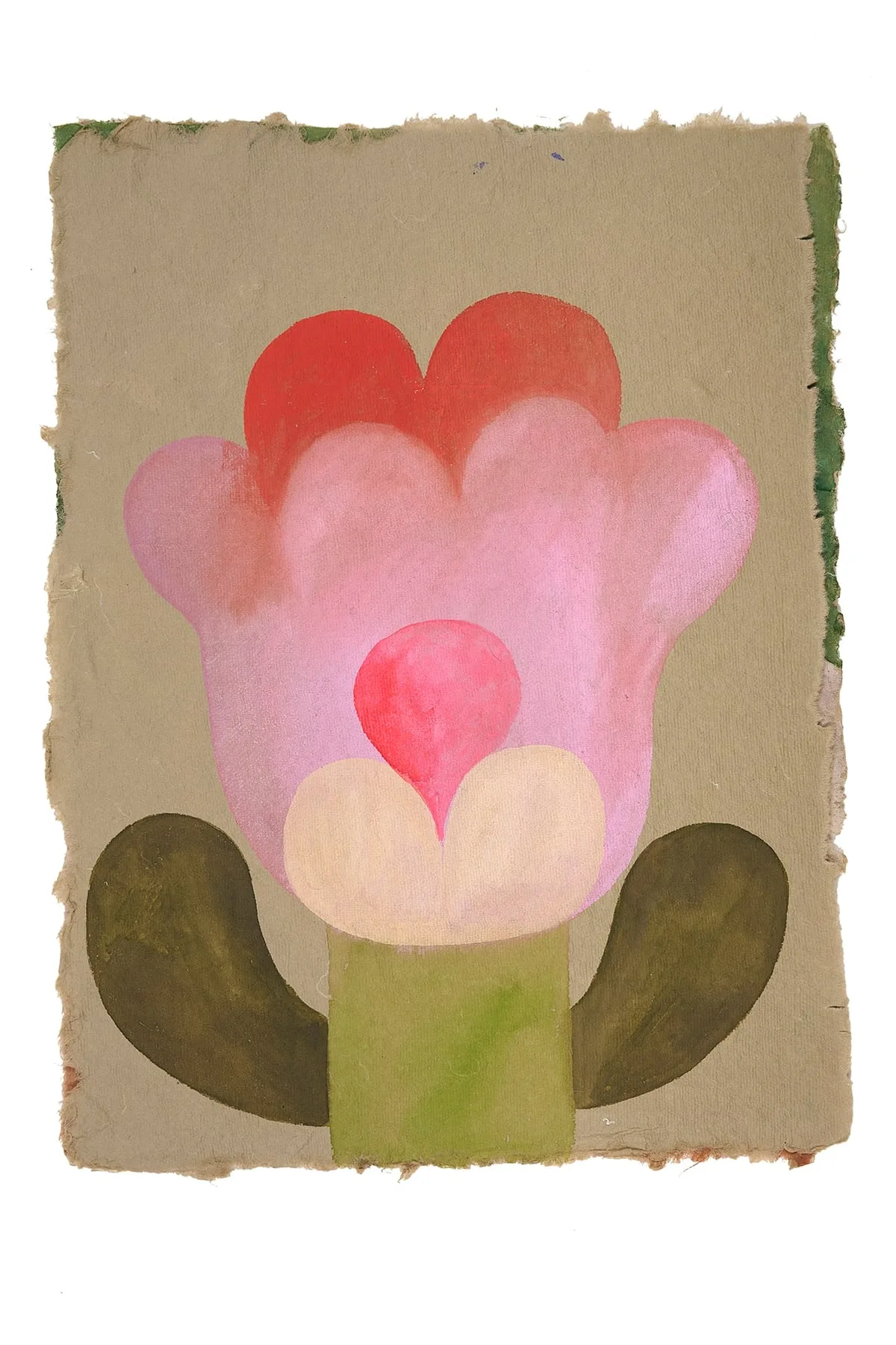 Tableau gouache sur papier de la série "Fleurs" de Caroline Rennequin