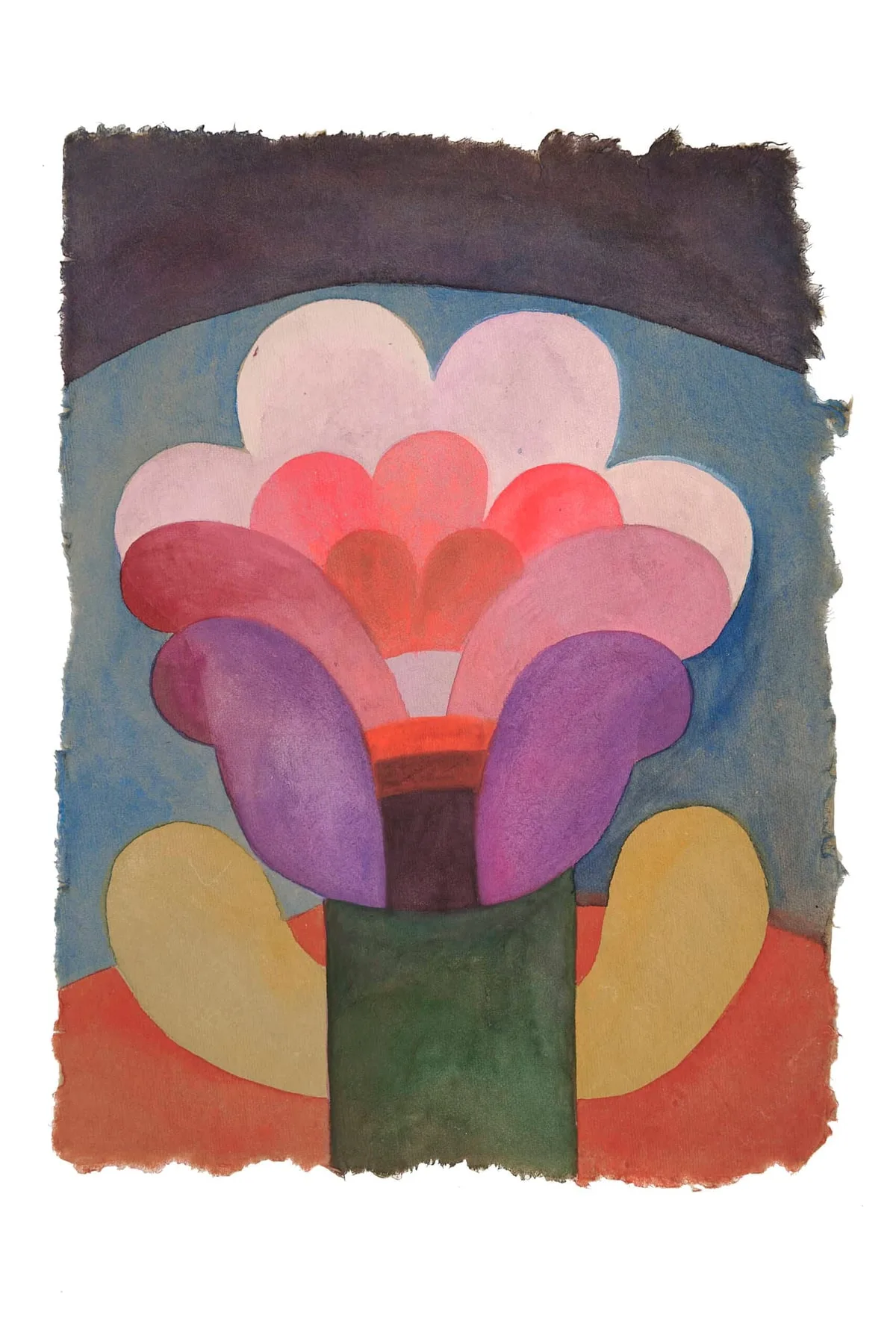 Tableau gouache sur papier de la série "Fleurs" de Caroline Rennequin