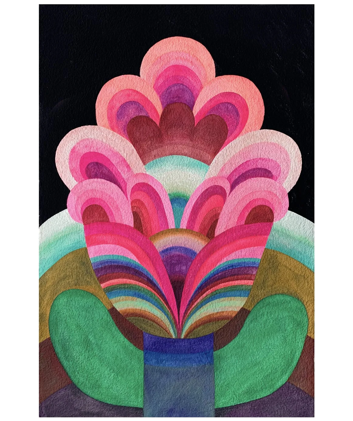 Gouache painting on paper from the 'Flowers' series by Caroline Rennequin