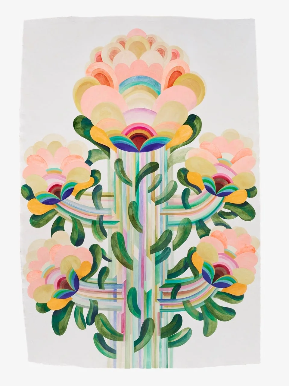 Gouache painting on paper from the 'Flowers' series by Caroline Rennequin