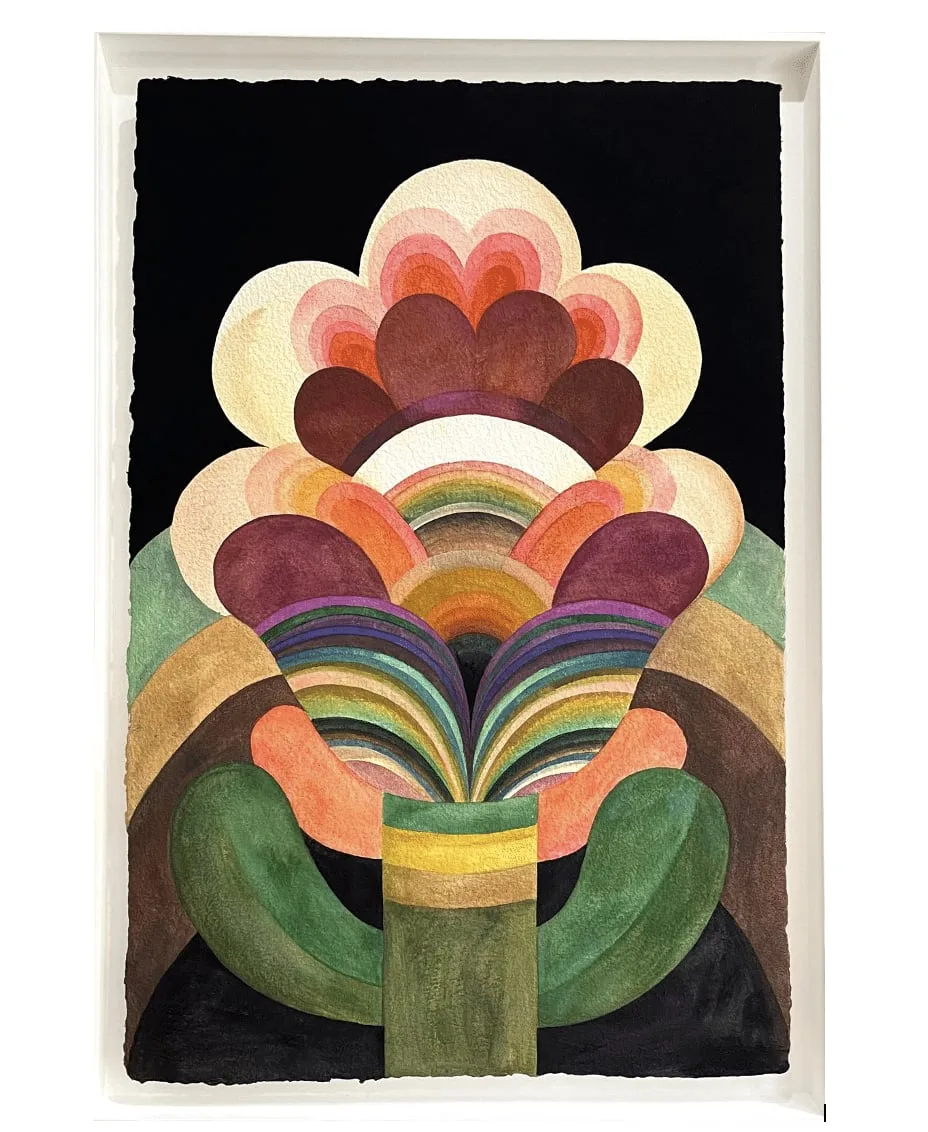 Gouache painting on paper from the 'Flowers' series by Caroline Rennequin
