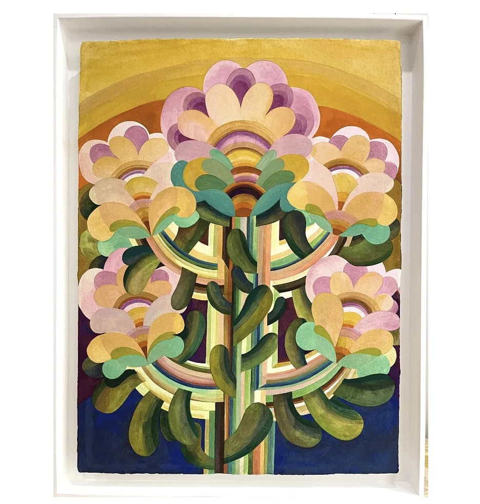 Gouache painting on paper from the 'Flowers' series by Caroline Rennequin