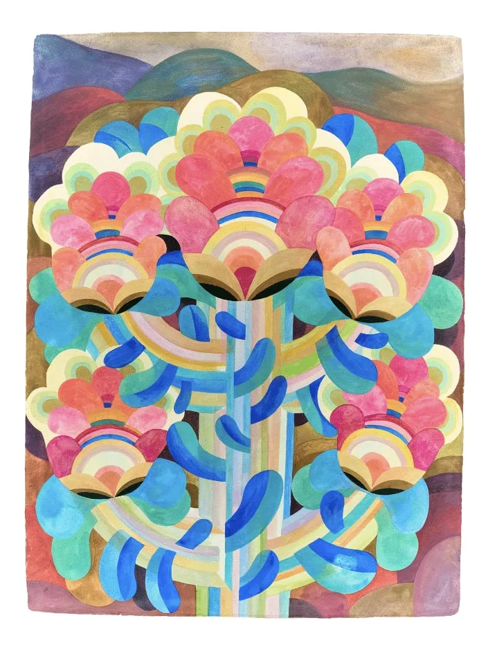 Gouache painting on paper from the 'Flowers' series by Caroline Rennequin by Caroline Rennequin