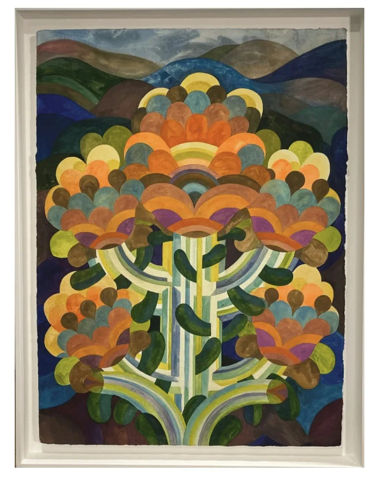 Gouache painting on paper from the 'Flowers' series by Caroline Rennequin by Caroline Rennequin