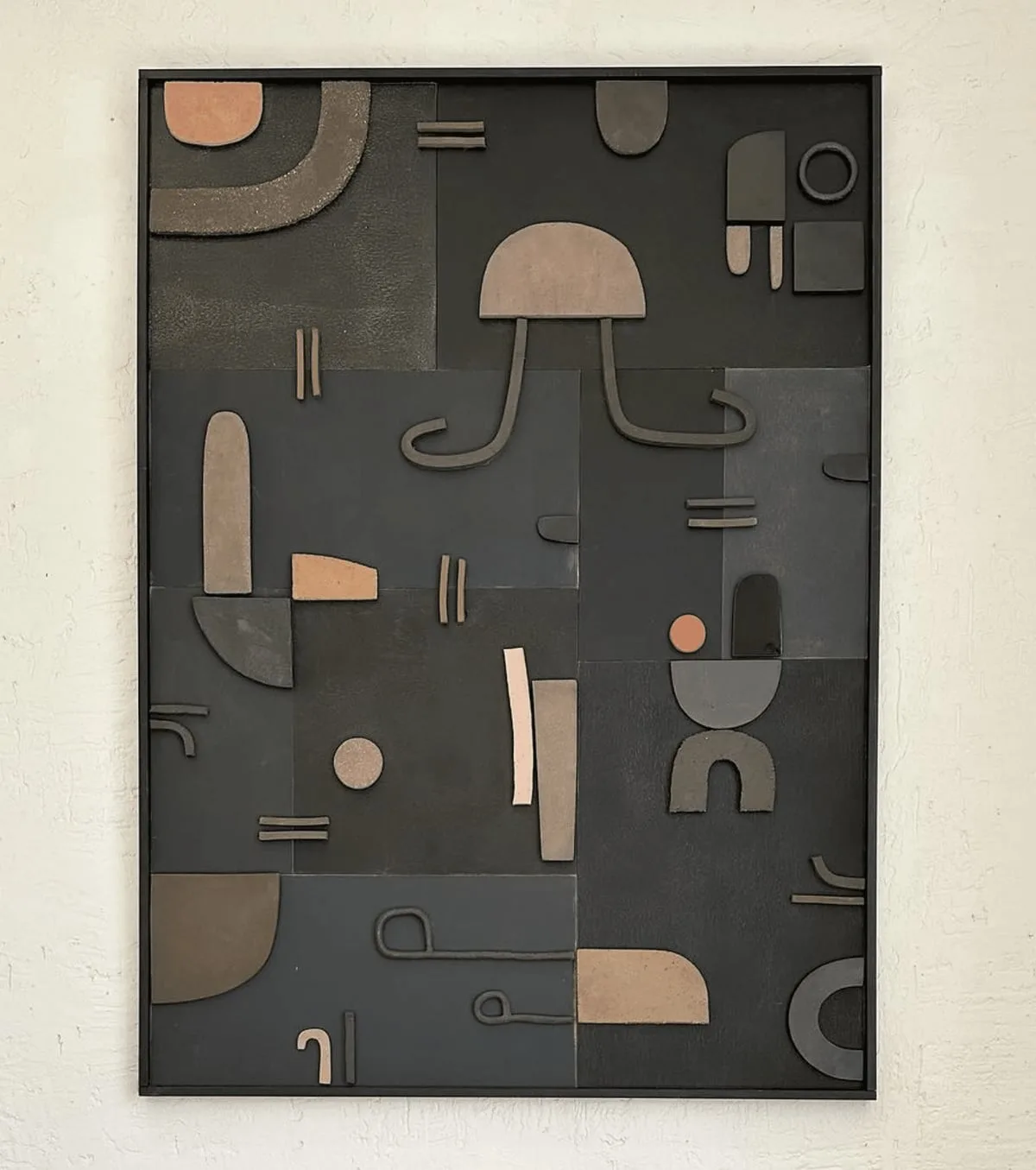 Ceramic and Wood Bas-Relief Sculpture by Natalie Rich by Natalie Rich