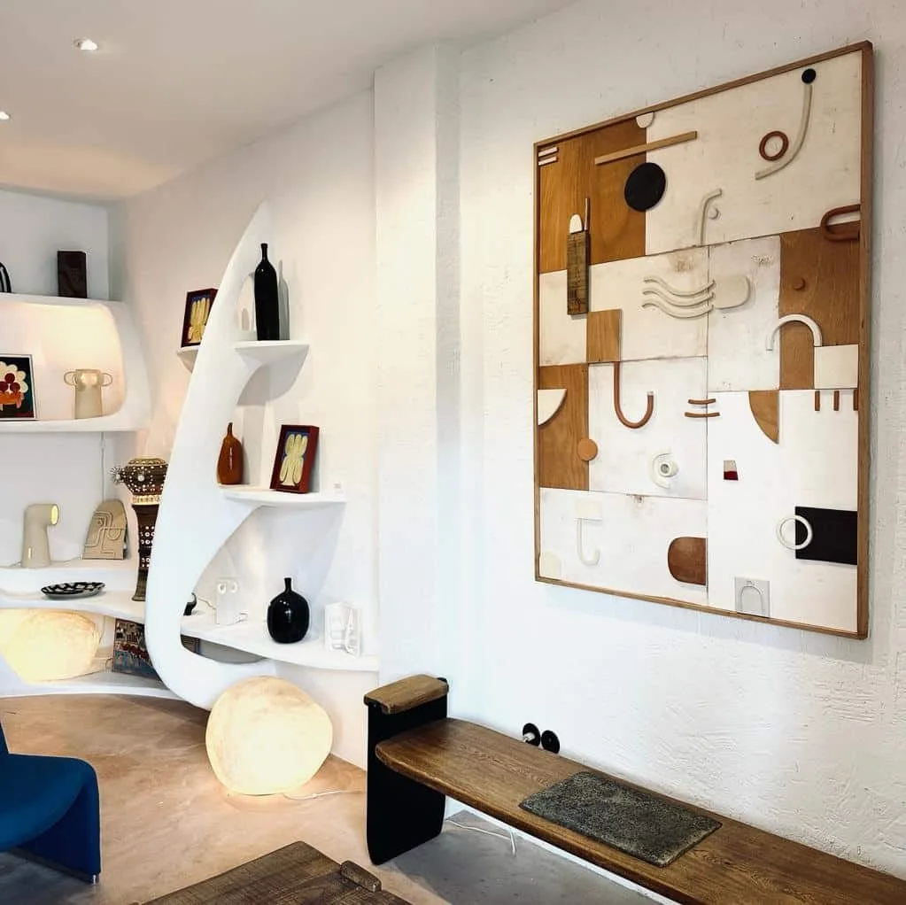Eléments 2 - Ceramic and Wood Bas-Relief Sculpture by Natalie Rich, View 2