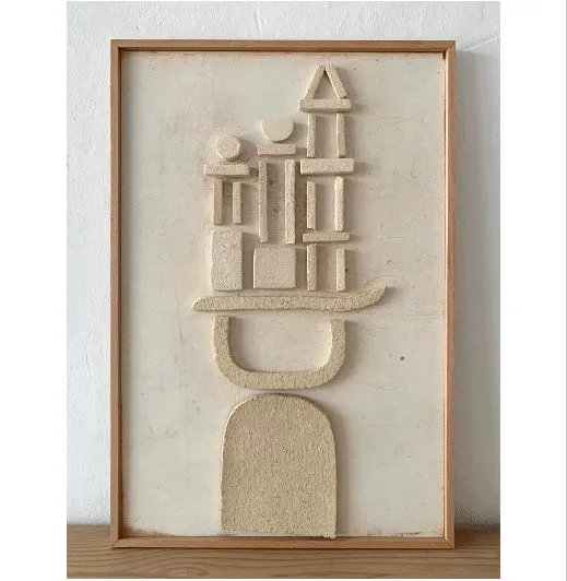 Small Ceramic and Wood Sculpture Painting by Natalie Rich