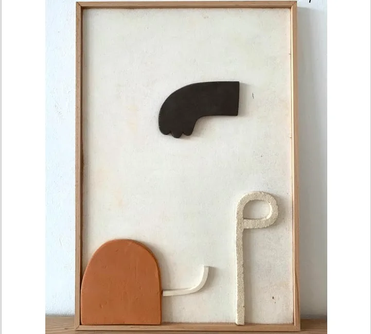 Small Ceramic and Wood Sculpture Painting by Natalie Rich