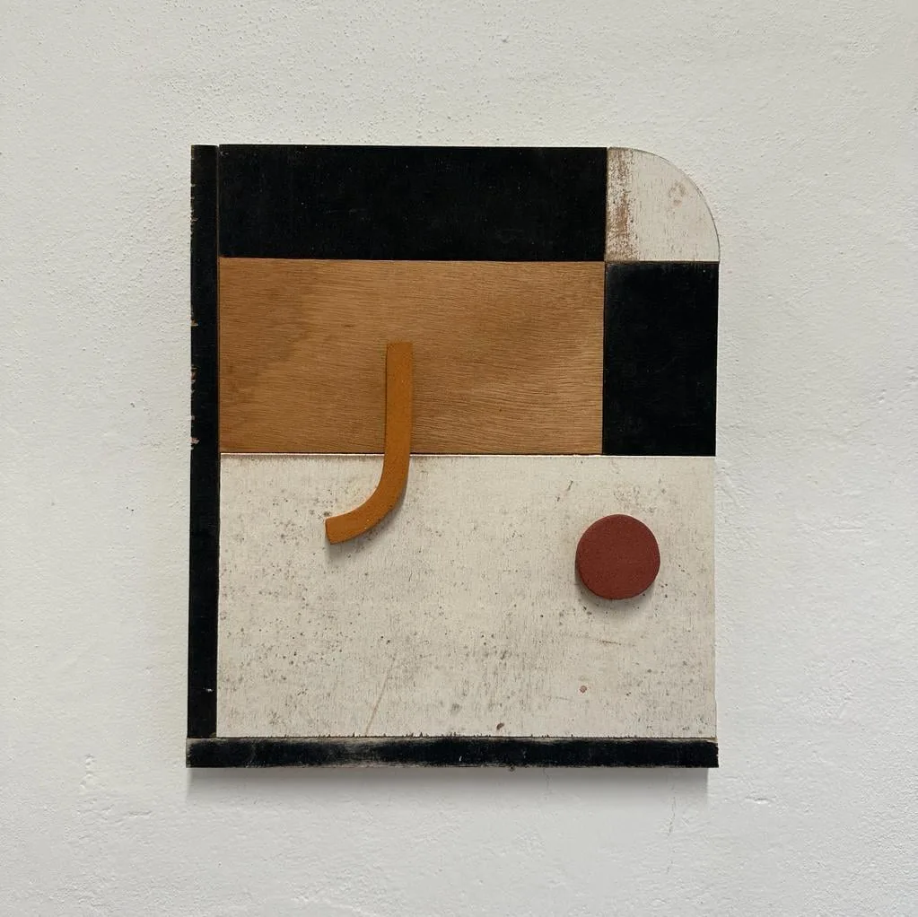 Ceramic and Wood Bas-Relief Sculpture by Natalie Rich