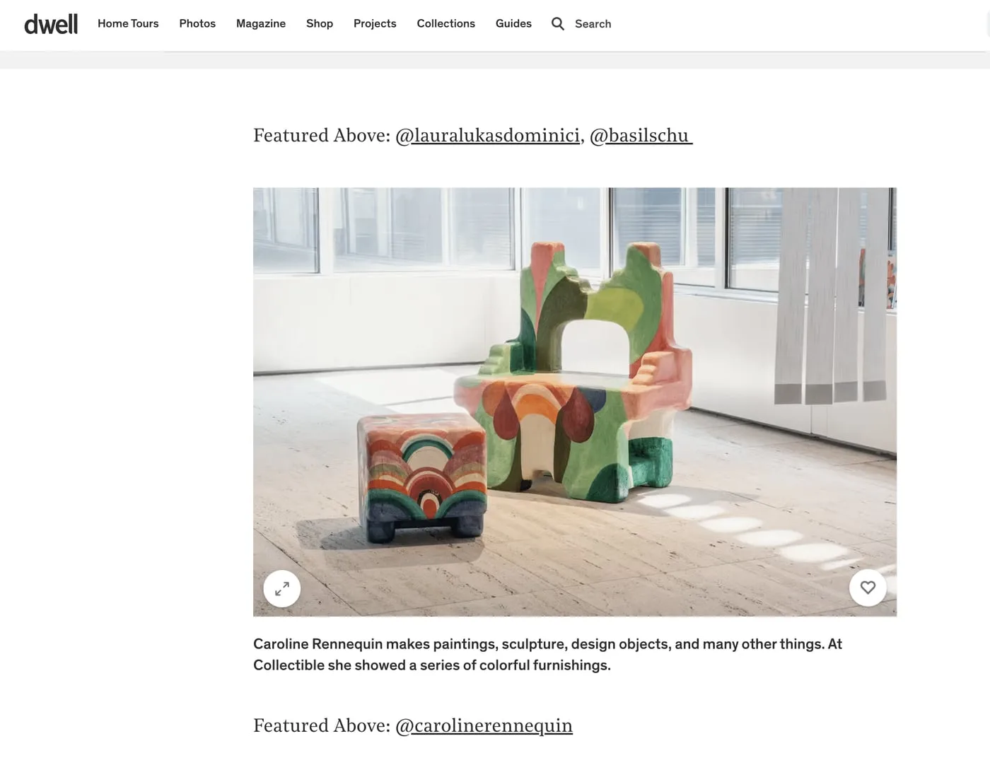 Dwell, Caroline Rennequin chosen for Collectible New York, additional view