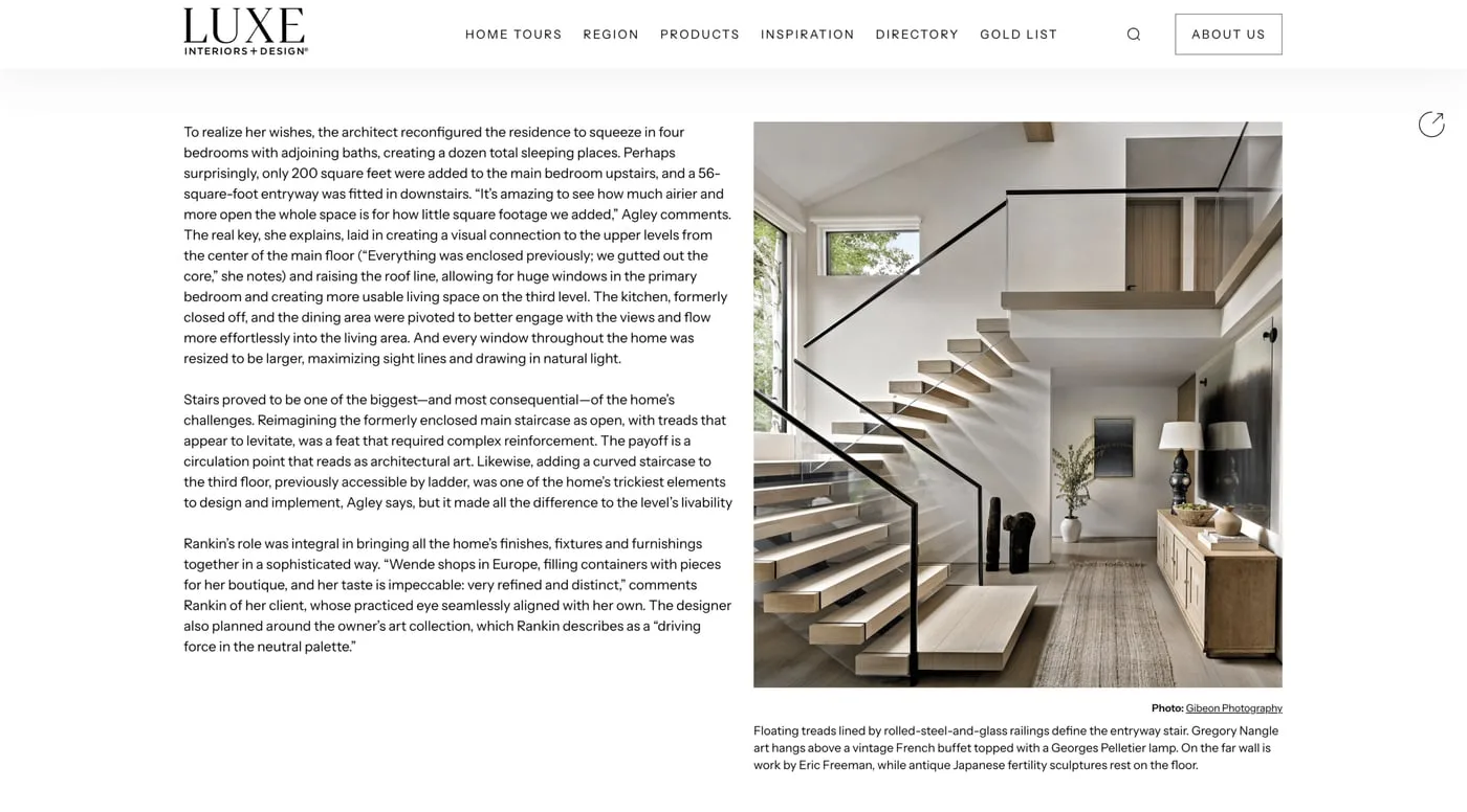 Luxe Magazine, A Pelletier lamp in a Snowmass home, additional view